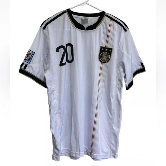 Deutscher Fussball-bund Soccer Jersey Size Large Podolski #20 2010 World Cup - Picture 7 of 7
